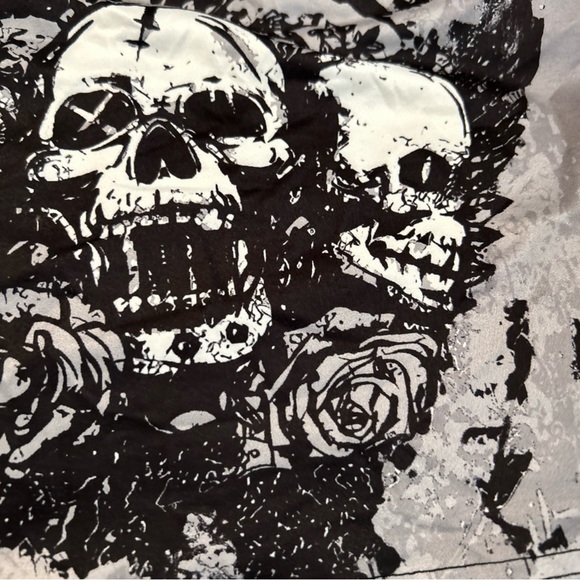 SKULL TANK TOP RARE PUNK ROCK EMO GOTH Spaghetti Straps Size Large black - Picture 7 of 12
